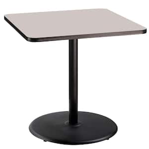 36 in. Square CT Series Gray Laminate Composite Wood Core Top, Black Steel Column Dining Table, 36 in. Height (Seats 4)