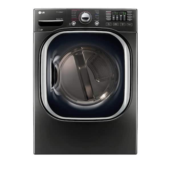 LG 7.4 cu. ft. PrintProof Black Stainless Steel Stackable Front Load Electric Dryer with TurboSteam, Pedestal Compatible