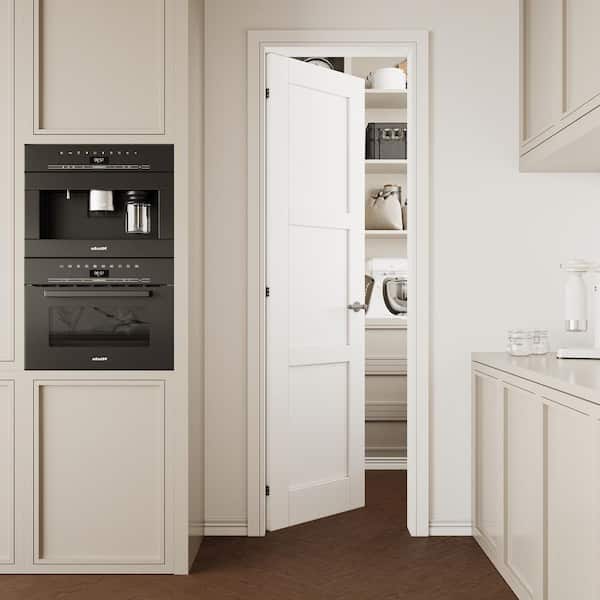 18 in. x 80 in. 3-Lite Paneled Blank Solid Core Composite Manufacture Wood White Primed Interior Door Slab