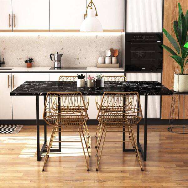 Faux marble top dining table new arrivals