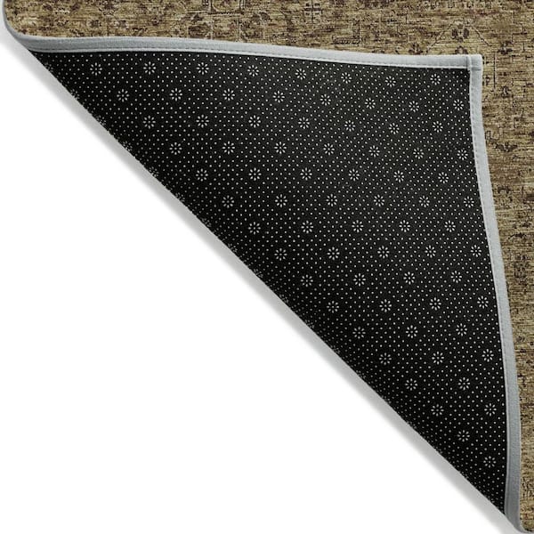 Brown, Taupe 9 ft. x 12 ft. Woven Floral Polyester Rectangle Indoor / Outdoor Area Rug