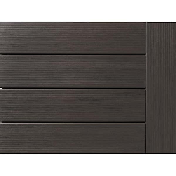 Legacy 1 in. x 6 in. x 1 ft. Espresso Square Edge Composite Decking Board Sample