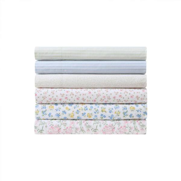Laura Ashley Little Ditsy 4-Piece Pink/Green Percale Cotton King
