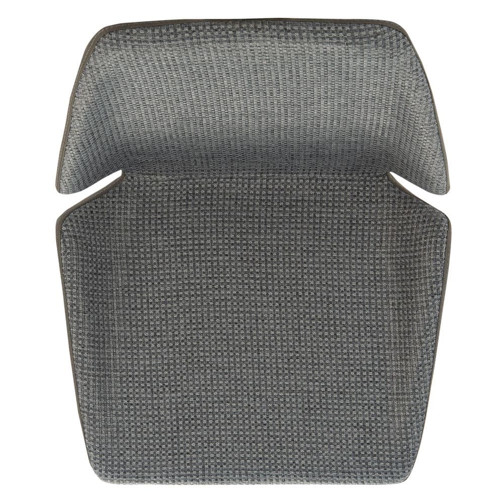 Adjustable Saddle Style Gray Leather & Metal Bar Stool