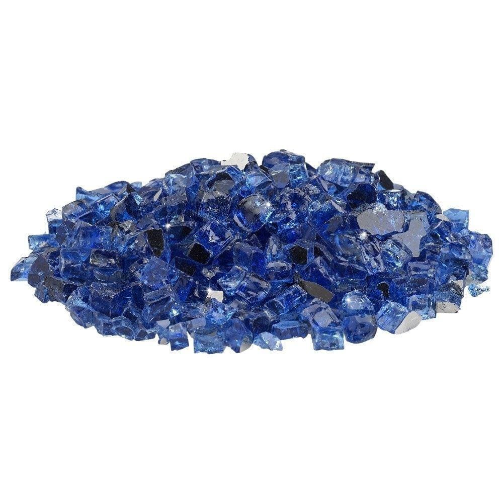 Sapphire Blue Reflective Fire Glass, 10-Pound, 1/2 Inch