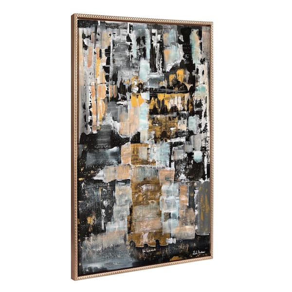 Kate and Laurel Sylvie Starry Night 3 in. 1-Piece Gold Framed Canvas Art Print, 31.50 in. x 41.50 in.