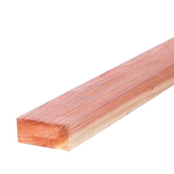 Mendocino Forest Products 1-1/2 in. x 3-1/2 in. x 8 ft. Construction Common Redwood Lumber (4-Pack)