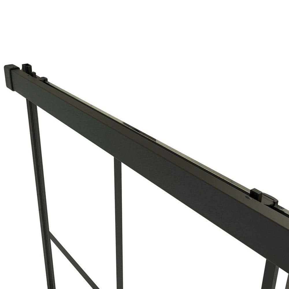 Joselyn 59" Black Steel Framed Sliding Tub Door with Clear Glass