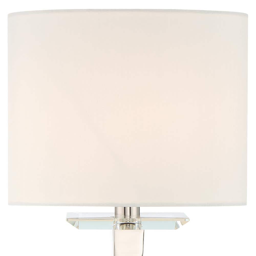 Elegant Polished Nickel Wall Sconce with White Silk Shade