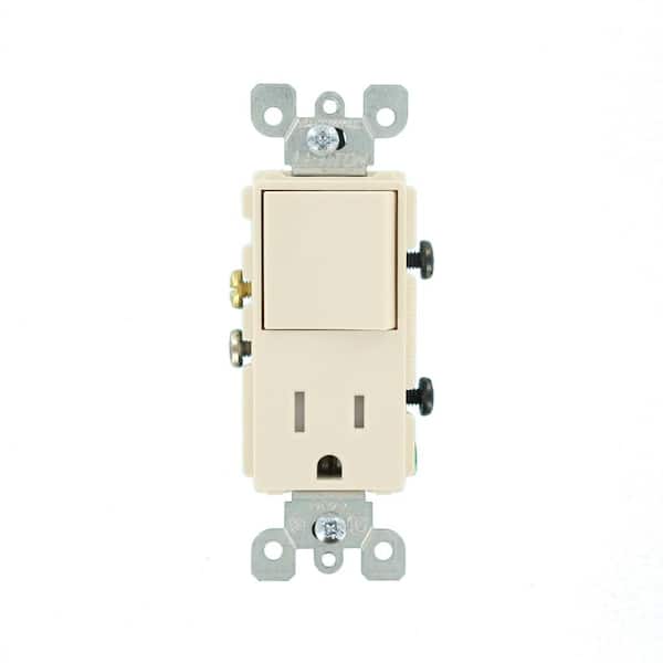 Leviton 15 Amp Tamper-Resistant Combination Switch/Outlet, Light Almond Leviton 15 Amp Tamper-Resistant Combination Switch/Outlet, Light Almond