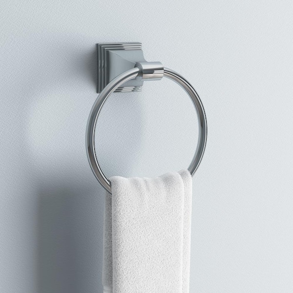 Leonard Collection Towel Ring in Chrome