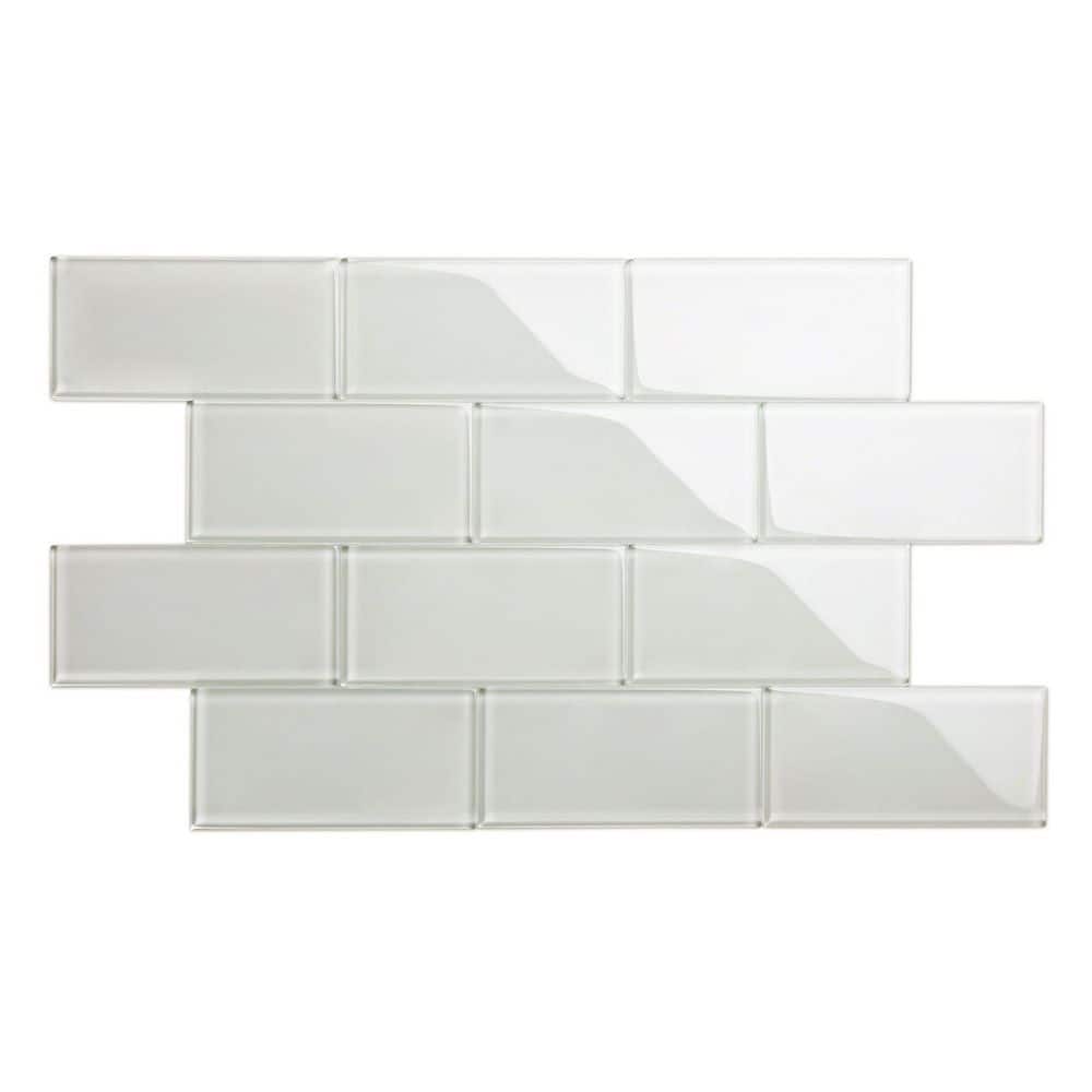 Light Gray 3 in. x 6 in. x 8 mm Glass Subway Tile (5 sq. ft./case) price history on PriceWatchPro