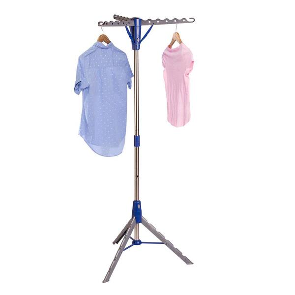 Photo 1 of 26 in. W x 64.5 in. H Chrome/Blue Steel Collapsible Drying Rack