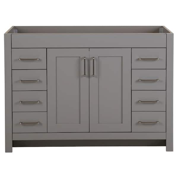Home Decorators Collection Westcourt 48 in. W x 22 in. D x 34 in. H Bath Vanity Cabinet without Top in Sterling Gray