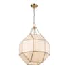 Monteaux Lighting Ellis 18.5 in. 3-Light Gold Pendant Light Fixture with Satin White Glass Panels HPI-10714