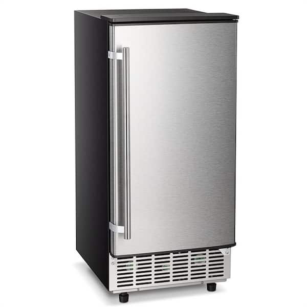 15 in. 80 lbs. Freestanding or Built-in Premium Compact Ice Machine Maker in Stainless Steel