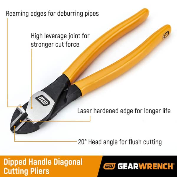 GEARWRENCH 6 in. PITBULL Dipped Handle Diagonal Cutting Pliers