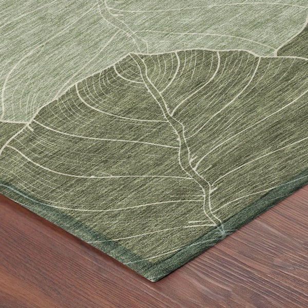 Chantille Machine Washable Indoor/Outdoor Abstract ACN2506 Olive 3 ft. x 4 ft. Area Rug