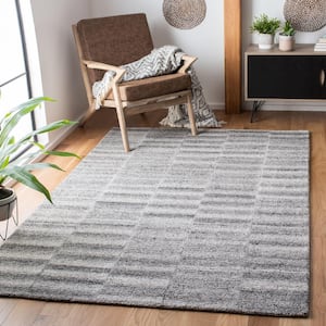 Abstract Gray 8 ft. x 10 ft. Abstract Striped Area Rug