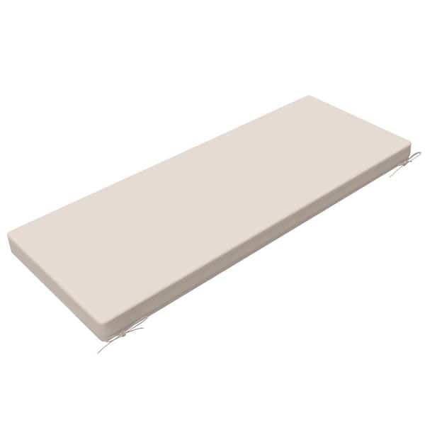UPHA 42 in. x 18 in. Outdoor Fade Water-Resistant Bench Settee Cushion, Patio Furniture Swing Loveseat Cushions, Beige