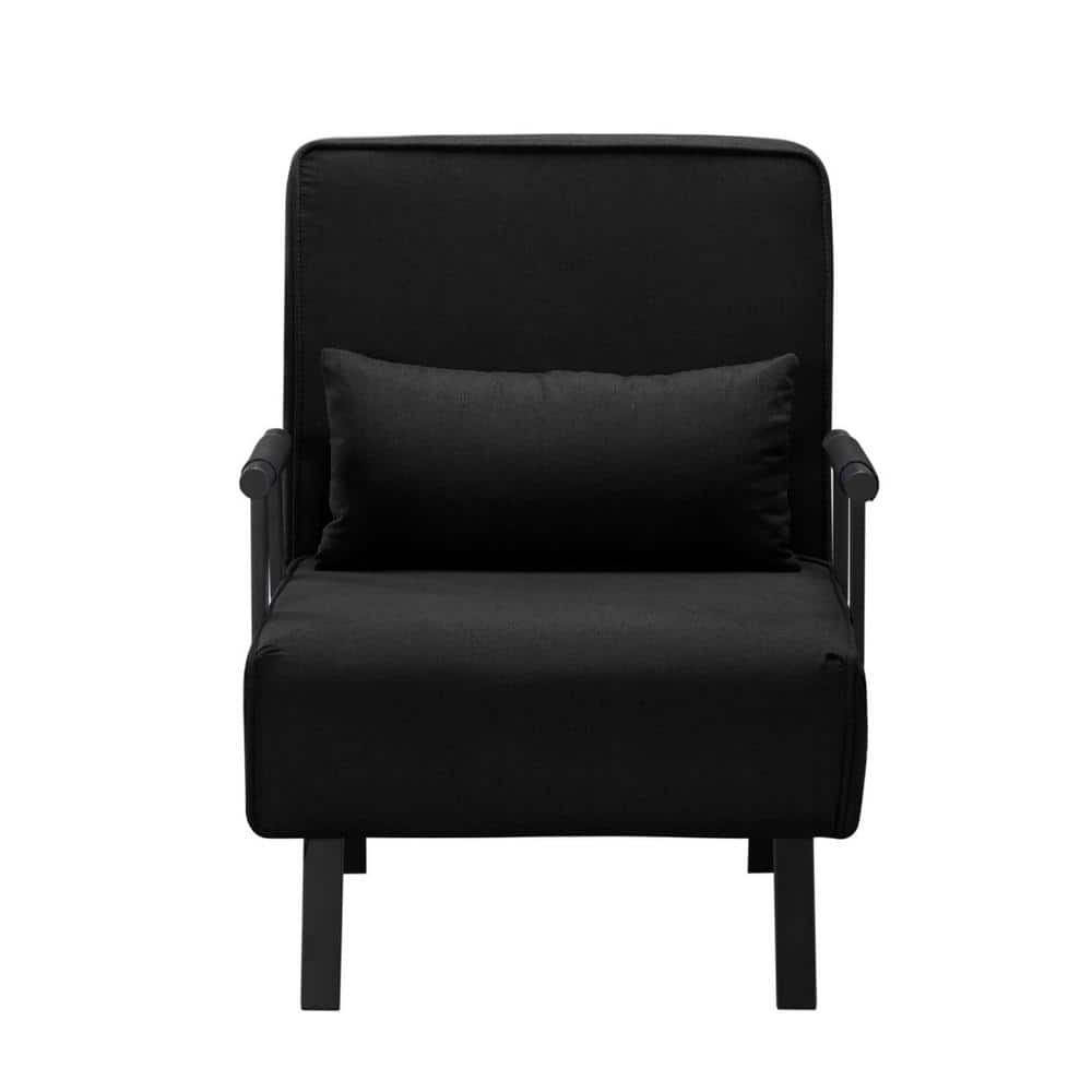 26 in. Black Polyester Single Size Sofa Bed