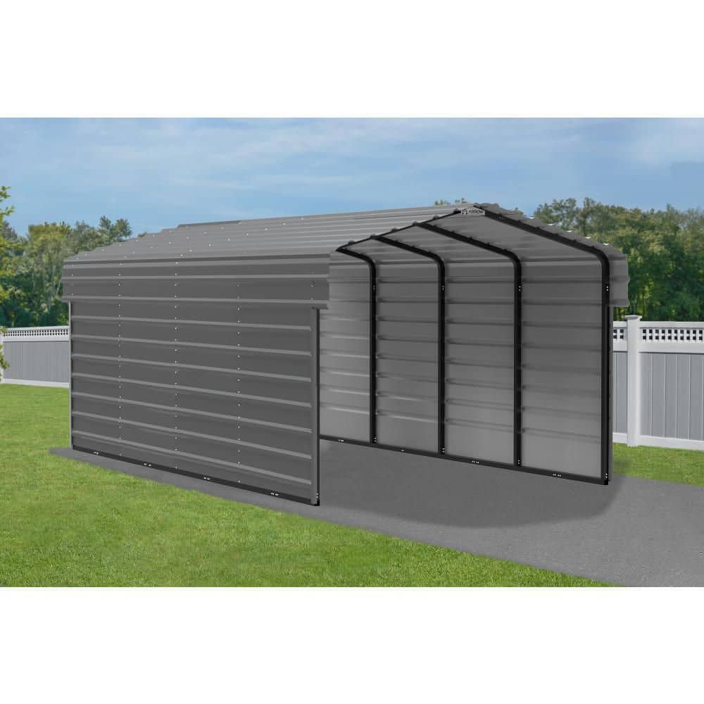 10' x 20' Charcoal Steel Carport Kit with Enclosure