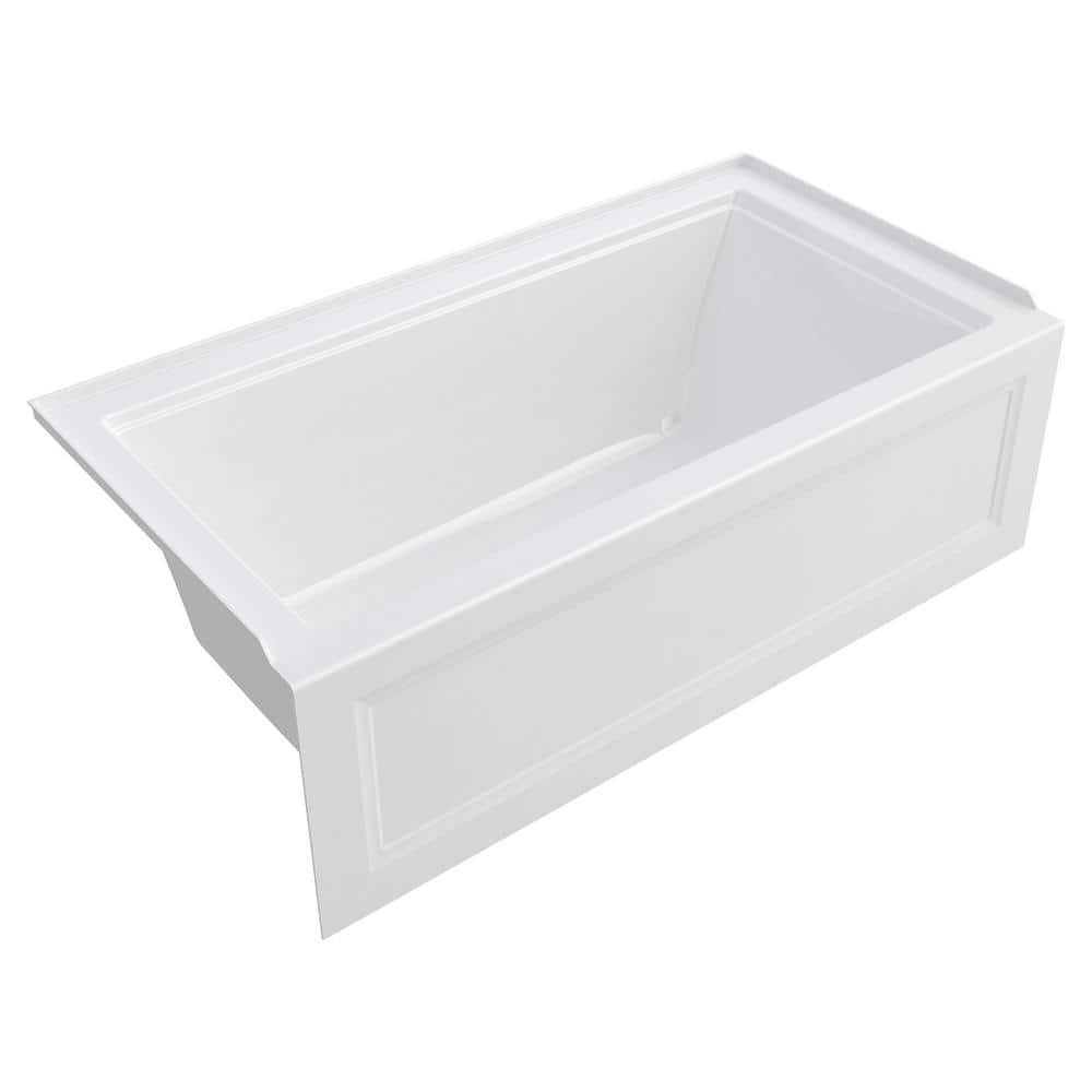 Town Square S 60 in. x 32 in. Soaking Bathtub with Left Hand Drain in White