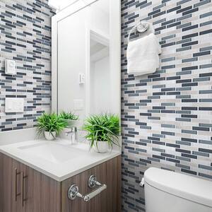 Dolphin Tail Blue 9.75 in. x 11.875 in. Interlocking Gloss Glass Mosaic Tile (0.804 sq. ft./Each)