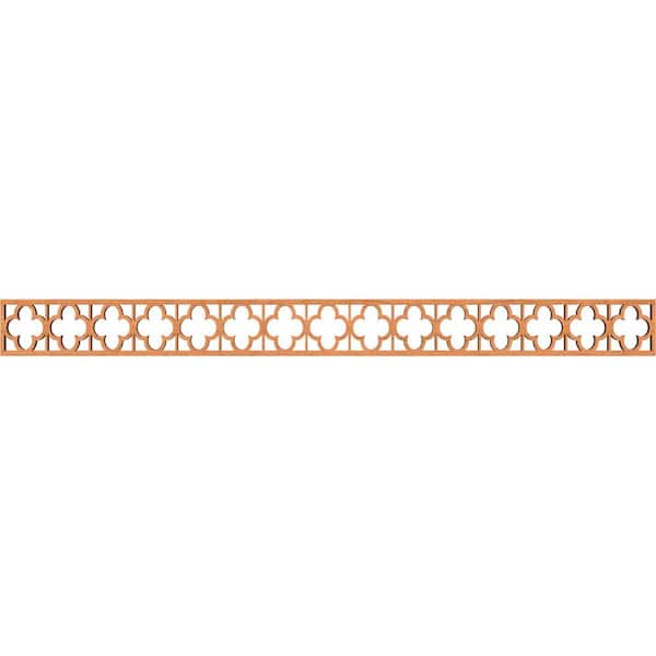 Ekena Millwork Woodall Fretwork 0.375 in. D x 46.375 in. W x 4 in. L Cherry Wood Panel Moulding