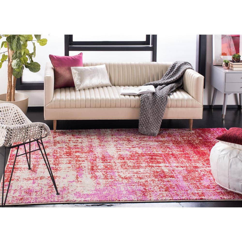 Reversible Red and Gold Synthetic 4' x 6' Area Rug