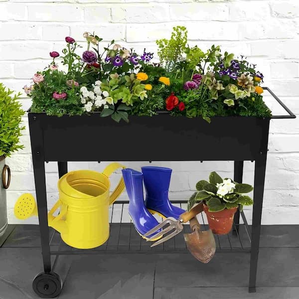Metal Raised Garden Bed Cart with Legs ZN-2056 - The Home Depot