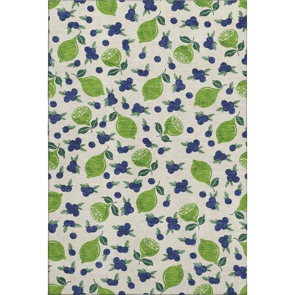 Mayfield Premium Machine Washable Abstract AMF2354 Linen 3 ft. x 5 ft. Area Rug