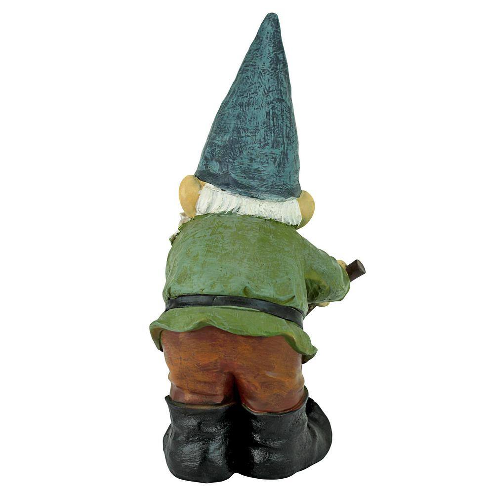 Hand-Painted Green and Brown Resin Garden Gnome Statue