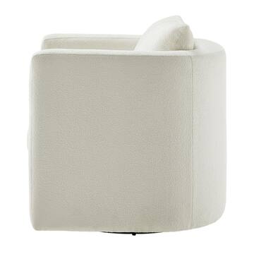 Unbranded Sheldon Ivory Performance Fabric Barrel Chair with Swivel 8309-05