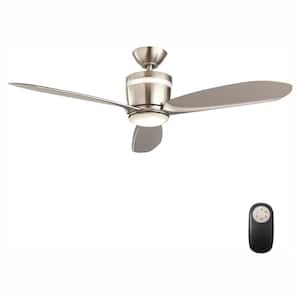 Federigo 48 in. Integrated LED Indoor Nickel Ceiling Fan with Light Kit and Remote Control
