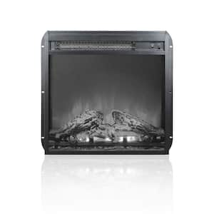 18 in. Built-In Electric Fireplace Insert in Black