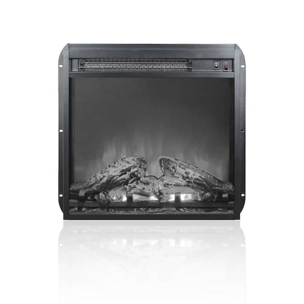Patere 18 in. Built-In Electric Fireplace Insert in Black