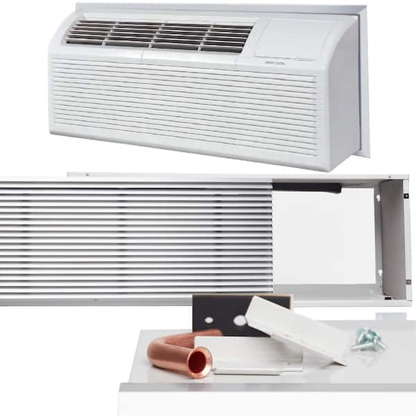 MRCOOL 7,000 BTU Packaged Terminal Heat Pump Air Conditioner (.6 Ton) + 2.5 kW Electrical Heater, Insert, Grill (11.9 EER) 230V