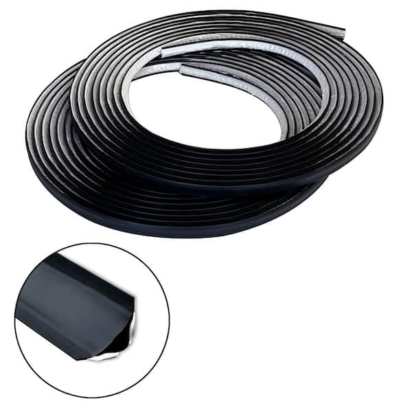 InstaTrim 1/2 in. x 10 ft. Black PVC Inside Corner Self-adhesive Flexible Caulk and Trim Molding (2-Pack)