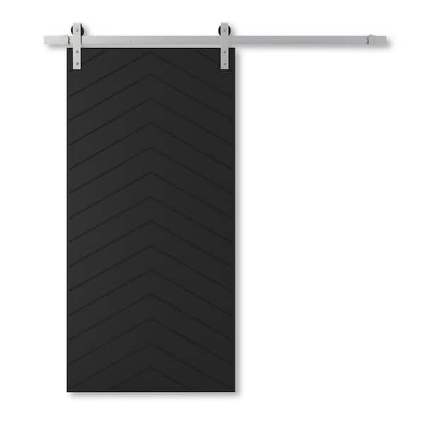 Urban Woodcraft 83 in. x 40 in. Osaka, Espresso Wood Barn Door with Solid Core and Hardware Included