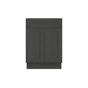 24 in. W x 21 in. D x 34.5 in. H Ready to Assemble Bath Vanity Cabinet without Top in Shaker Charcoal