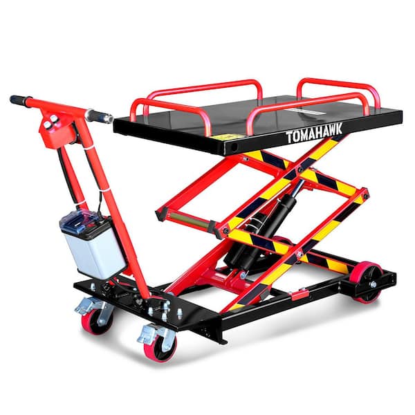 600 lb. Electric Battery Powered Hydraulic Scissor Lift Table Cart with 58 in. Extension, for Warehouses, and Shops