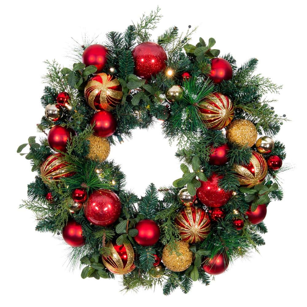 Village Lighting 30 in. Pre-Lit LED Wreath - Christmas Classic