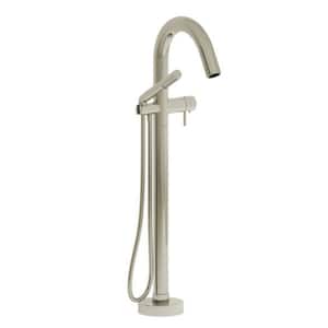 Pallace Single-Handle Floor Mount Roman Tub Faucet in Polished Nickel