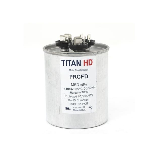 55 Plus 5 MFD, 440-Volt/370-Volt Dual Voltage Round Run Capacitor