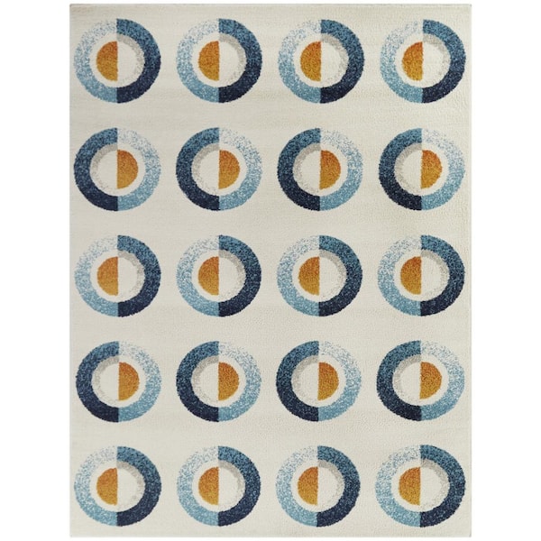 BALTA Curie Cream 5 ft. x 7 ft. Geometric Area Rug