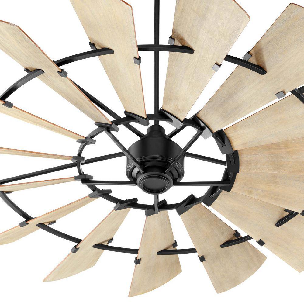 Noir and Weathered Oak 72" 15-Blade Ceiling Fan