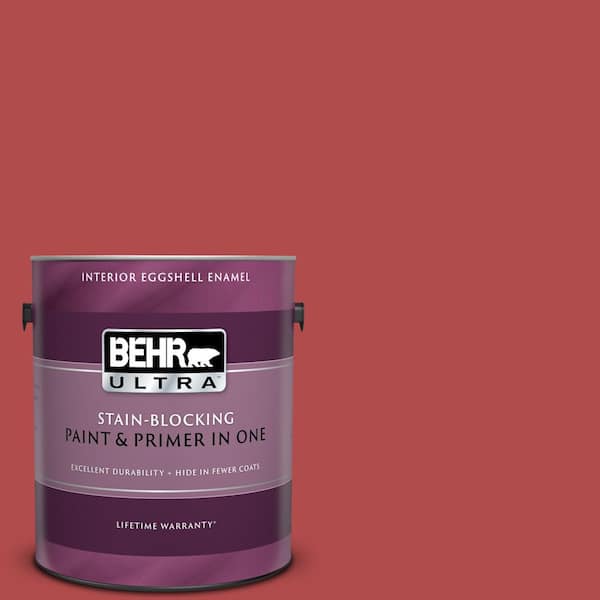 BEHR ULTRA 1 gal. #UL110-8 Carmine Red Eggshell Enamel Interior Paint and Primer in One