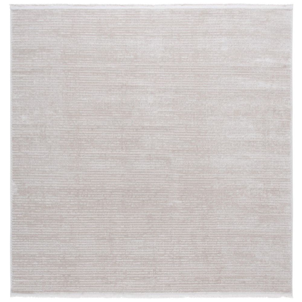 Whisper 7 ft. x 7 ft. Beige/Ivory Solid Striped Square Area Rug price history on PriceWatchPro