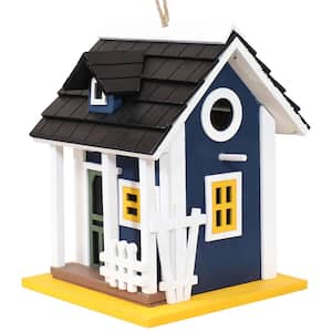 Charming Cottage Decorative Wooden Birdhouse with Solar LED Light